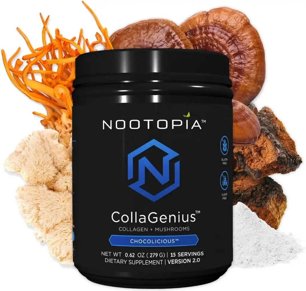 Collagenius v2.0 - Nootropic Blended Powder of 4 Mushrooms